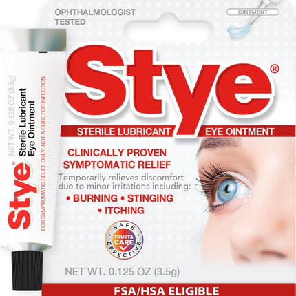 Stye Sterile Lubricant Eye Ointment, Eye Symptom Relief, 0.125oz