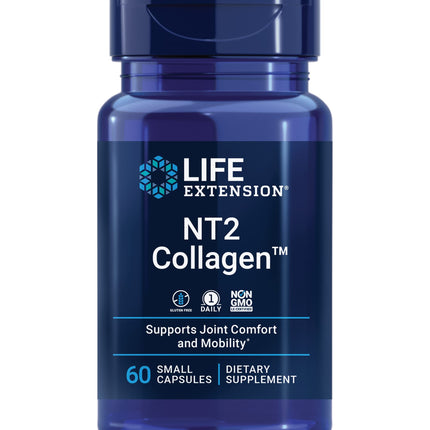 Life Extension NT2 Collagen™, Joint Health Supplement for Joint Comfort & Mobility, Gluten-Free, Non-GMO, 1 Daily, 60 Small Capsules