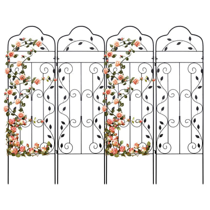 hogardeck 4 Packs 60 * 18 inch Metal Garden Trellis for Climbing Plants Outdoor,Heavy Duty,Black Coating Rustproof Trellis for Rose, Vegetable, Flowers, Expandable,Perfect for Training Climbing Plants