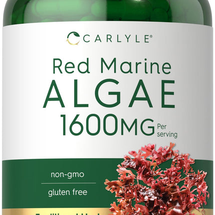 Carlyle Red Marine Algae 1600mg | 200 Capsules | Vegetarian Supplement | Non-GMO, Gluten Free