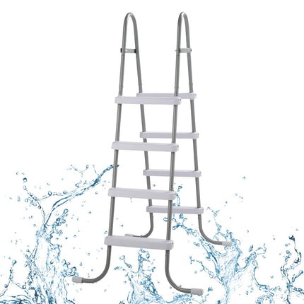 Outvita Metal Frame Above Ground Swimming Pool Entry, 2 Step Exit Ladder for 33" High Wall Pools, 300 Pound Capacity