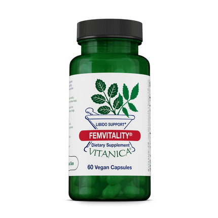 Vitanica FemVitality Libido Supplement for Women, Natural Female Libido Booster for Women, Increases Intimate Drive, Desire and Stamina, Helps Vaginal Dryness, Vegan 60 Capsules