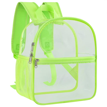 Paxiland Clear Backpack Stadium Approved 12×12×6 with Reinforced and Wider Shoulder Straps, Small Clear Bag for Schools, Concerts, Work, Festivals and Sporting Events - Green