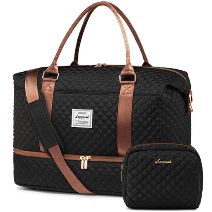 LOVEVOOK Travel Duffle Bag,Weekender Bags for Women with Shoe Compartment,Carry on Overnight Bag with Toiletry Bag,Gym Duffel Bag with Wet Pocket,Hospital Bags for Labor and Delivery