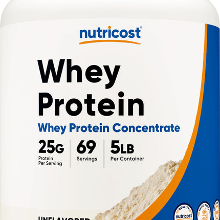Nutricost Whey Protein Powder, Unflavored, 5 pounds - from Whey Protein Concentrate