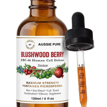 Aussie Pure Blushwood Berry EBC-46 Human Therapy Tincture – Immune & Cell Defense Supplement – Natural Antioxidant – Alcohol-Free, Vegan Glycerin Formula – Oral & Topical Use – 120ML