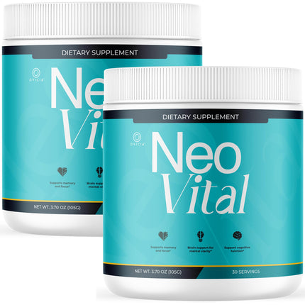 (2 Pack) Neo Vital - Official NeoVital Powder Advanced Premium Formula with All Natural Ingredients Maximum Strength, Neo Vital Memory Powder for Brain Health Wellness, 120 Servings for 2 Months