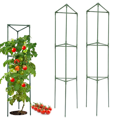 Wikdey Tomato Cages for Garden&Pots, 2 Pack 50" Plant Support Trellis for Tomatoes, Cucumbers, Beans | Heavy-Duty Steel with Rust-Proof Coating | Garden Stakes for Outdoor Indoor Plants
