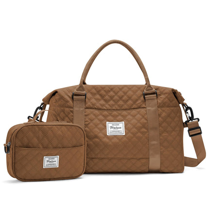 Weekender Bags for Women, Travel Duffel Overnight Carry on Bag with Toiletry Bag&Wet Pocket,Sugar Brown