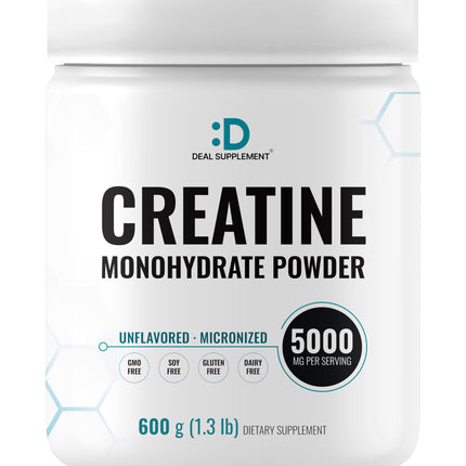 Instant Creatine Monohydrate Powder, 5g Per Serving – 120 Servings | Micronized, Unflavored, Fast Absorbing Formula | Supports Strength, Power & High-Intensity Training | Vegan, Keto, Non-GMO