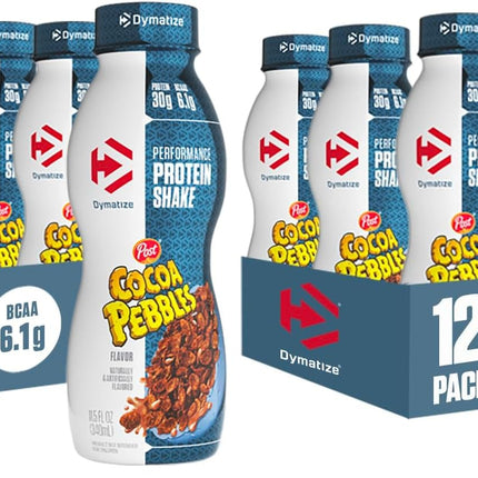 Dymatize Performance Protein Shake, Cocoa Pebbles, 30g Protein, 6.1g BCAA for Muscle Recovery, No Sugar, Low Fat, 24 Vitamins & Minerals, Gluten-Free, Ready to Drink, Snack,11.5fl oz,(Pack of 24)