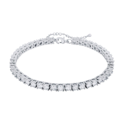 TOPGRILLZ Tennis Ankle Bracelet Anklet for Women, 3mm White Golden, 9 Inch
