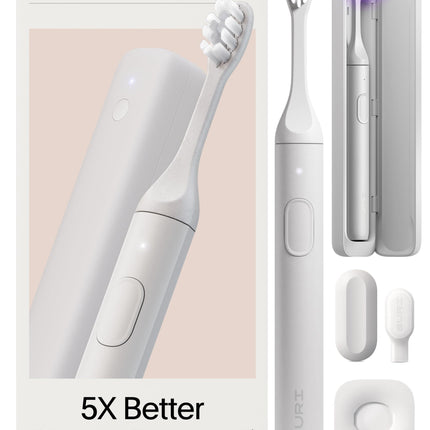 SURI 2.0 New Sonic Electric Toothbrush with Pressure Sensor & UV-Cleaning Travel Case | 1 Month+ Battery | Electric Toothbrush for Adults | Travel Toothbrushes | Tooth Brush | White