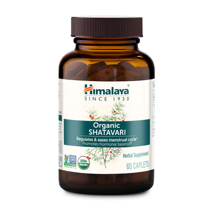 Himalaya Organic Shatavari - Promotes Hormone Balance for Women and Menstrual Cramp Relief - USDA Organic, Vegan, Gluten Free, 1300 mg, 60 Caplets