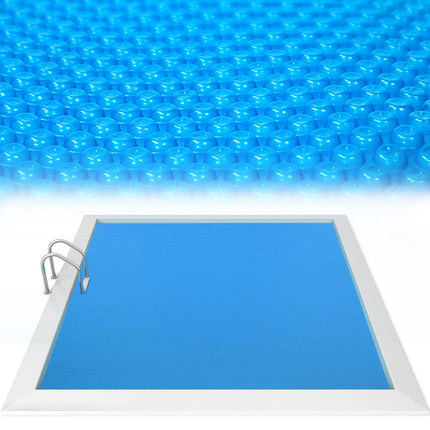 Outvita Solar Pool Cover, 8 Mil Blue Heavy Duty Rectangle Solar Blanket Heaters for Above-Ground and In-Ground Pools(9' x 18')