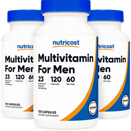 Nutricost Multivitamin for Men 120 Capsules (3 Bottles) - Vitamins and Minerals for The Healthy Man