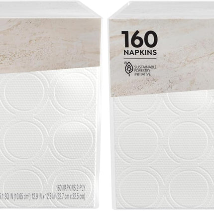Vanity Fair Extra Absorbent Premium Paper Napkins, 160 Count, Disposable Napkins Made Soft And Strong For Messy Meals And Everyday Use (Pack of 2)