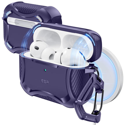 ESR for AirPods Pro 3 Case (2025), Compatible with Airpods Pro 3rd Generation Case (USB-C Cable), Magnetic Lid, MagSafe Ready, Powerful Drop Protection, Cyber Series, Purple