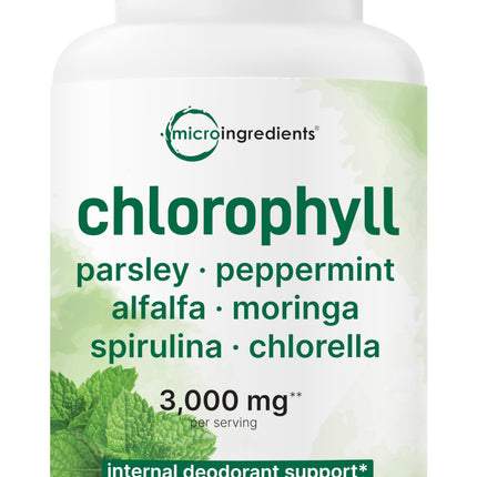 Micro Ingredients Chlorophyll Super Greens Complex | 240 Veggie Capsules with Parsley, Moringa, Spirulina, Chlorella, & More | Gluten-Free, No Additives