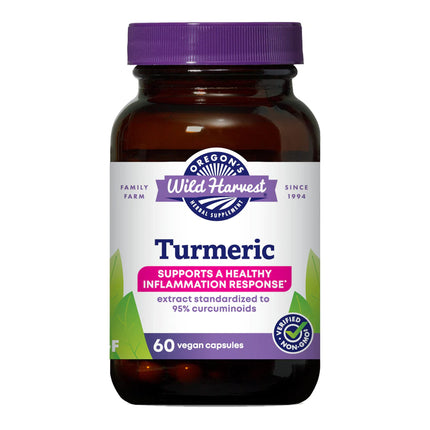 Oregon's Wild Harvest, Turmeric Curcumin Supplement Vegan Capsules with BioPerine 1350 MGS, 60 Count