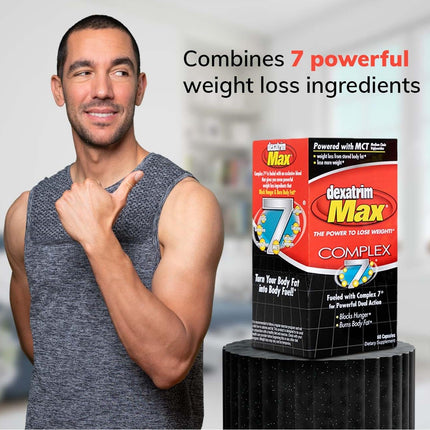 ILIOS Dexatrim Max Appetite Suppressant for Weight Loss – 1 Pack Weight Loss Pills for Women & Men, Fat Burner Supplement to Reduce Hunger, Complex 7 Formula, 60 Capsules Packaging