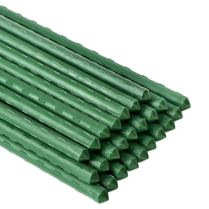 FORUP Garden Stakes, 25 Pack Steel Plant Stakes with Plastic Coating for Climbing Plants, Tomato Eggplant Bean Support, Rust-Resistant Outdoor Garden Stakes (58 Inch)