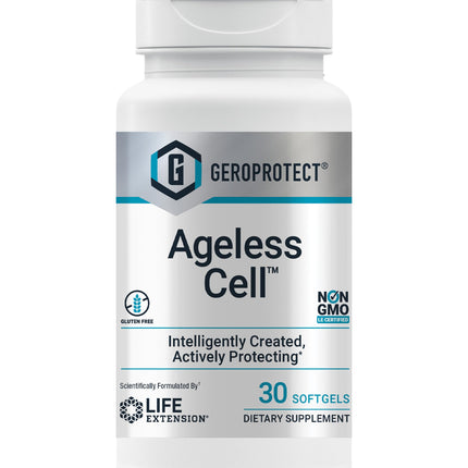 Life Extension GEROPROTECT® Ageless Cell™, Cellular Health, Healthy Aging, Vitamin E, N-Acetyl-L-cysteine, Green Tea Extract, myricetin, Gluten Free, Non-GMO, 30 softgels