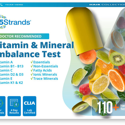 5Strands Nutrition Test, 112 Vitamins, Minerals, Amino Acids Tested, Identify Nutrient Absorption Issues, Holistic At Home Imbalance Testing, Results in 4 Days