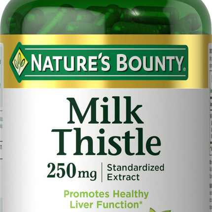Nature's Bounty Milk Thistle Capsules, Traditionally Used for Liver Health, Herbal Supplement, 250 mg per Serving, 200 Count