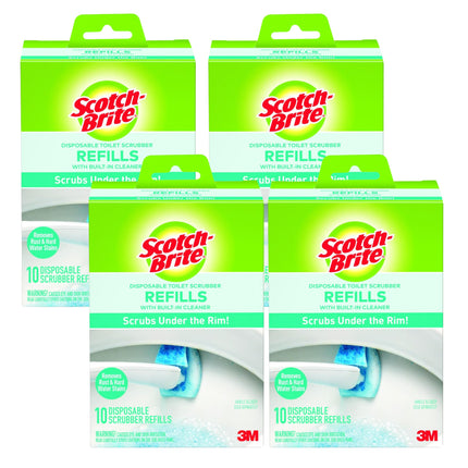 Scotch-Brite Disposable Toilet Scrubber Refills – 10 Count Refill Pads (Bleach-Free Cleaning with Pumice, Fits Scotch-Brite Toilet Scrubber System)