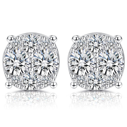 GEMQUEEN Moissanite Earrings Studs 925 Sterling Silver 0.5CT
