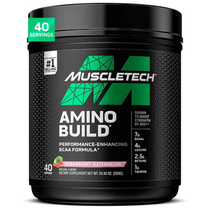 MuscleTech | BCAA Amino Acids + Electrolyte Powder | 7g of BCAAs + Electrolytes Support | Build Lean Muscle & Boost Endurance | Strawberry Watermelon | 593 grams | 40 servings