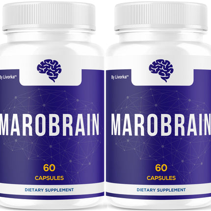 (2 Pack) Marobrain Capsules - Official Marobrain Supplement Pills Daily Support Brain & Mermory Focus, All Natural Advanced Premium Formula for Overall Health & Wellness, 120 Capsules for 2 Months