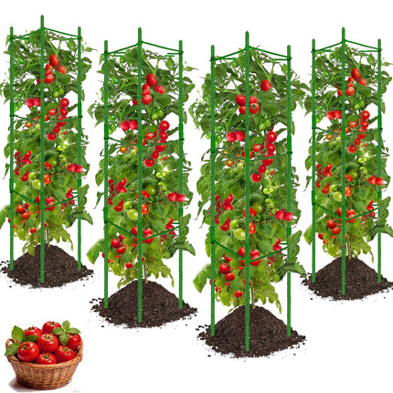 Yongblus 4Pack Tomato Cage for Garden, Up to 48inch Plant Support Stakes
