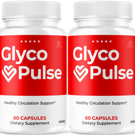 (2 Pack) Glyco Pulse Capsules - Official GlycoPulse Pills Advanced Premium Formula Support Maximum Strength, All Natural Ingredients Vitamins for Overall Health & Wellness, 120 Capsules for 2 Months