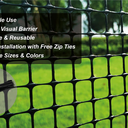PotatoLife Black Plastic Garden Fence, Hardware Mesh, 40'' x 25'
