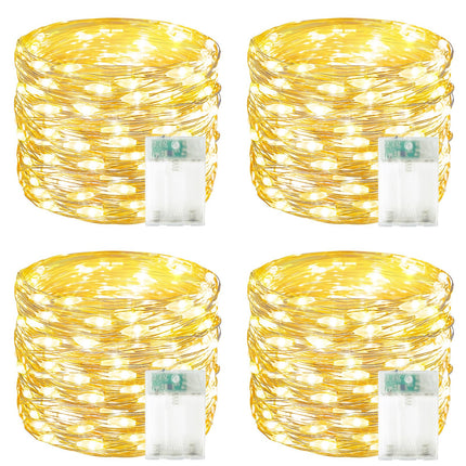 4 Pack 60 LED Fairy Lights Battery Operated with Timer, 20FT Waterproof String Lights Indoor Outdoor, Cuttable Battery Light for Home Bedroom Wedding DIY Centerpiece Christmas Decorations (Warm White)