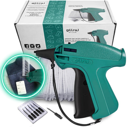 GILLRAJ® Price Tagging Gun【Not-a-Stitch-Gun】 Hangtag Attacher with 4000pcs 0.5" Long Barbs Fasteners & 6 Needles, Retail Pricing Tag Gun for Stores Consignment Garage Yard Sale