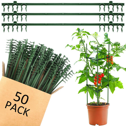 Threehoney 50 Pcs Adjustable Plant Stake Arms for Tomato Cage 11 Inch Expandable Trellis Connectors 11mm Diameter Garden Plant Stake Arms for Tomato Cage Vegetable Climbing Attach