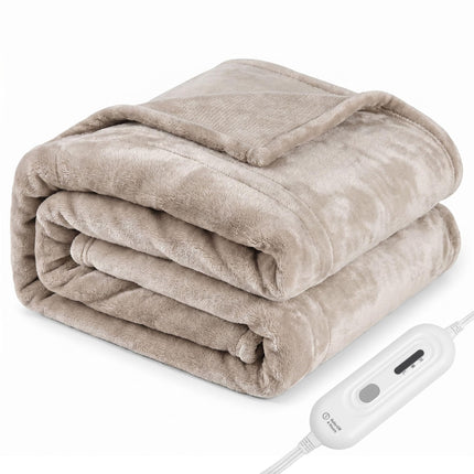 Tefici Heated Blanket Throw,Ultra Soft 2-Layer Flannel Electric Blanket