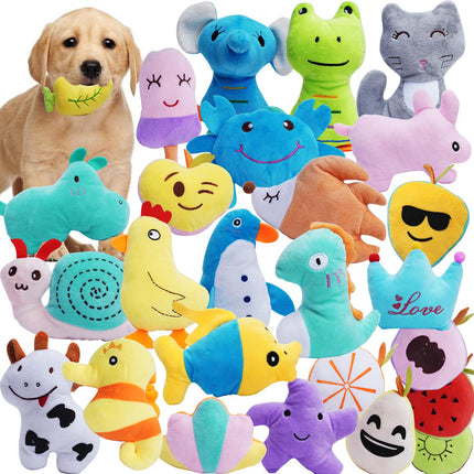HDMOTU Pack of 26 Soft Small Medium Dog Squeaky Toys for Puppy