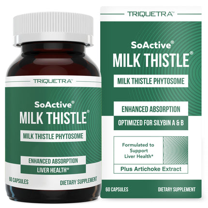 SoActive® Milk Thistle: 10X More Effective Milk Thistle Phytosome, Optimized for Essential Bioactive Silybin A & B Plus Bilear® Artichoke Extract & Bile Enhancer - Liver Support | 60 Servings