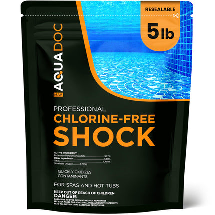 AquaDoc Non Chlorine Hot Tub Shock - 5 lb - Oxygen Based Spa Oxidizer to Support Bromine and Chlorine - Made in USA