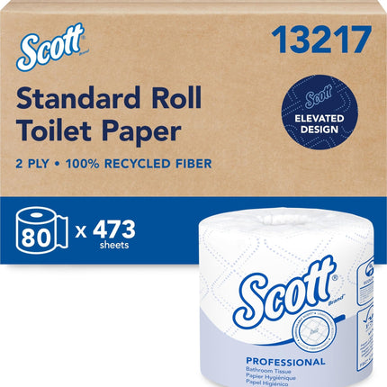 Scott Professional Standard Roll Toilet Paper, Bulk, 80 Rolls (13217)