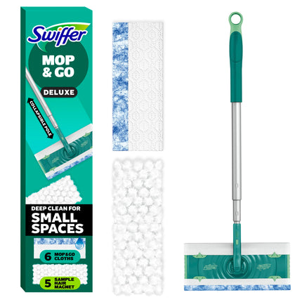 Swiffer Mop & Go Deluxe 2-in-1 Multi-Surface Kit for Floor Cleaning