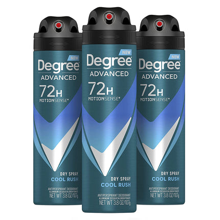 Degree Antiperspirant Deodorant Dry Spray Cool Rush 3.8 oz 3 Count
