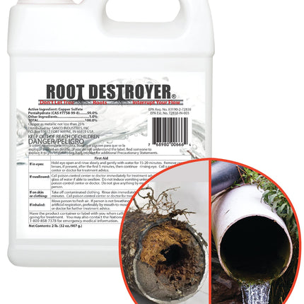 Root Destroyer – 2lbs- Root Killer for Sewer & Pipe Lines- Stops New Growth – Safe for All Plumbing