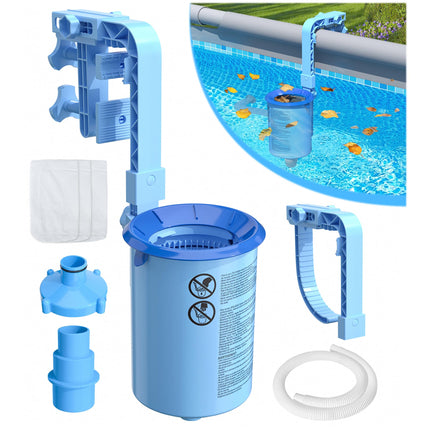 BluSwim 2026 Above Ground Pool Surface Skimmer Come with 3 Filter Socks, Enhanced Structure & Thickened Brackets Wall Mount Pool Skimmer, Floating Top Skimmers - Auto Skimming Water Surface Debris