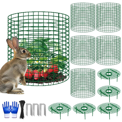 Nlicrst 5 Sets Strawberry Plant Support with Wire Plant Protectors, 12.9"x 11.8" Wire Plant Cages and Strawberry Growing Racks, Animal Protection for Strawberry Tomato Garden Vegetables Plants