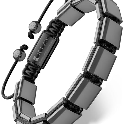 RTZN® Hematite Bracelet for Men – Premium Artisan Handcrafted Authentic Hematite Stone Bracelet – Adjustable 8mm Mens Hematite Bracelet for Strength, Confidence & Focus (Havana)